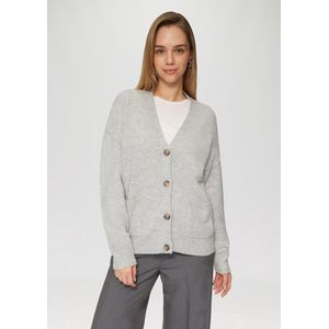QS Gebreid vest  lichtgrijs