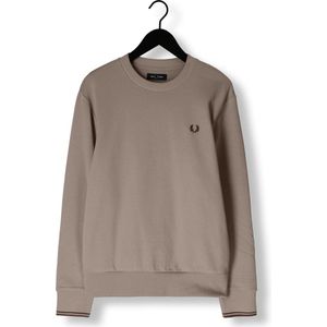 Fred Perry Crew Neck Sweatshirt Truien & Vesten Heren - Sweater - Hoodie - Vest- Olijf - Maat M