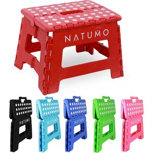 NATUMO® Opstapkruk voor kinderen, inklapbaar, lichte en antislip kinderkruk badkamer en toilet, opklaptrap voor badkamer, keuken en tuin, 22 cm (rood)