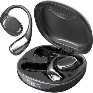 Oortjes Draadloos- Open-Ear-Bone Conduction headphone-Langdurig Batterij – Ideaal voor Kantoor -Bluetooth Headset met Oplaadcase- Bluetooth 5.4- Touch Control -Inclusief Oorhaak