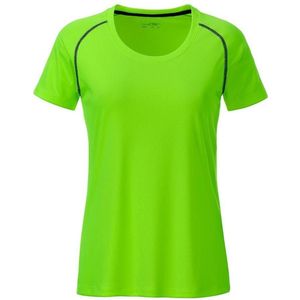 James and Nicholson Heren Sport Top met lange mouwen (Helder groen/zwart)