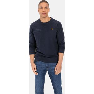 camel active Sweatshirt van gecertificeerd biologisch katoen - Maat menswear-M - Donker blauw