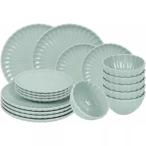 Servies basic - 18-delig - groengrijs