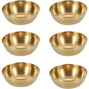 6 stuks gouden roestvrijstalen snackschalen - mini-dipschalen - ronde sausschaaltjes - mini-kom Washing Machine