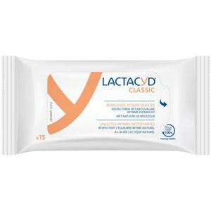 Lactacyd Classic - 6 x 15 stuks - reinigende intieme doekjes