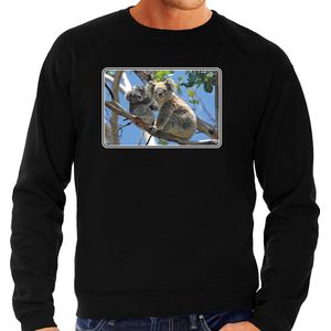 Dieren sweater met koalaberen foto - zwart - voor heren - Australische dieren/ koala cadeau trui - kleding / sweat shirt S