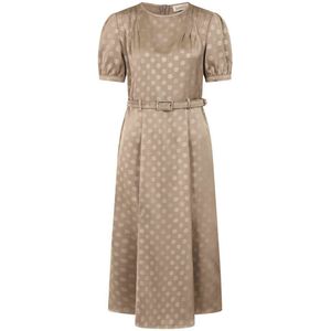 Midi jurk - Banned Retro - Bruin/Goud