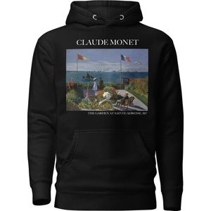 Claude Monet 'De Tuin bij Sainte-Adresse' (""The Garden at Sainte-Adresse"") Beroemd Schilderij Hoodie | Unisex Premium Kunst Hoodie | Zwart | M