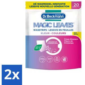 2 x Dr. Beckmann Wasmiddeldoekjes Kleur 20 stuks per verpakking - Wasstrips - Wasmiddel - Gekleurde Was - Frisse Geur - Milieuvriendelijk
