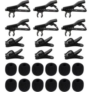 Famanu 24 stuks metalen microfoon stropdas clip microfoon windscherm microfoon draad clip kit, microfoon halsband clip vervangingen voor Lavalier microfoons