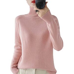 Dames rolkraag truien voor herfst en winter - Effen kleur gebreide casual basic trui