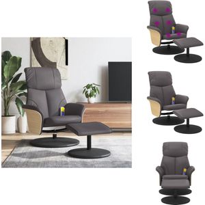 vidaXL Massagestoel - Massagestoelen - Massage Fauteuil - Fauteuil - Massagestoel verstelbaar met voetenbankje kunstleer grijs