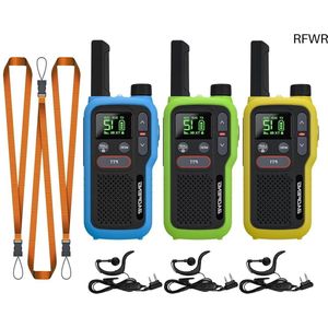 RFWR® Walkie Talkie PMR446 Licentievrij voor Volwassenen en Kinderen - Oplaadbare Radio met 1500mAh Batterij, 16 Kanalen, Scannen, en Zaklamp (3 Stuks)