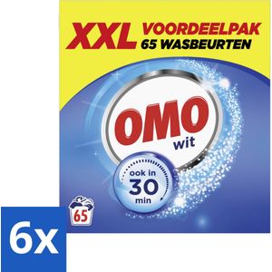6 x OMO Waspoeder Wit 65 Wasbeurten 3,835 kg - Waspoeder - Wit Was - Wasmiddel - Vlekken Verwijderen - Stralend Wit