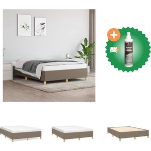 vidaXL Bedframe stof taupe 140x190 cm - Bed - Inclusief Reiniger