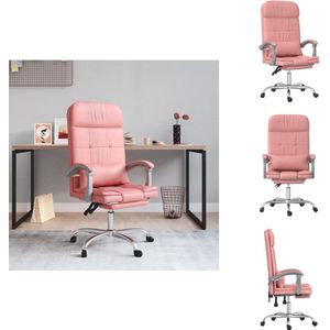 vidaXL Massage Bureaustoel - Massage Bureaustoelen - Massage Stoel - Elektrische Bureaustoel - Kantoorstoel massage verstelbaar kunstleer roze
