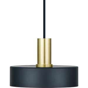 LETT® MARO Hanglamp - Ø 20 x 14 cm - E27 - Mat Zwart / Goud Messing