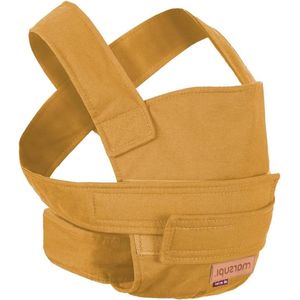 Babydrager voor poppen- en poppenpapa's vanaf 2 jaar - biologisch katoen met klittenbandsluiting - Butterscotch.