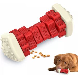 Snackdispenser Honden Speelgoed - Geometrisch Kauwbot - Sterk Rubber - Rood