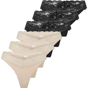 ONLY String ONLCHLOE LACE THONG 6P Set van 6