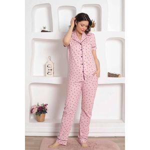 Alimer - Dames Pyjama Set - 100% Katoen - Roze - XXL