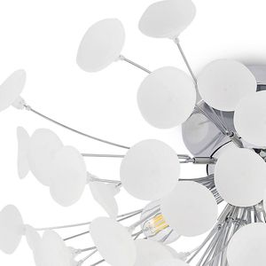 Lindby - plafondlamp - 4 lichts - ijzer, kunststof - H: 34 cm - E14 - chroom, frost