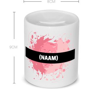 Akyol - roze verfvlek met eigen naam Spaarpot - Kunst - kunstenaars/kunstenaressen - verjaardag - mensen die houden van verven - kunst liefhebbers - cadeau - kado - geschenk - gift - 350 ML inhoud