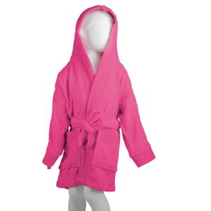 The One Towelling - Kinderbadjas - Magenta - 450 gr/m² - Met Capuchon - Hoge Vochtopname - 100% Gekamd Katoen