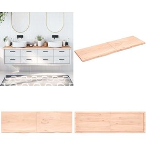 vidaXL Wastafelblad 200x60x(2-4) cm onbehandeld massief hout - Wastafelblad - Wastafelbladen - Blad Voor Wastafel - Tafelblad