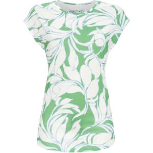 Abstracte bloemen pyjamashirt groen - Groen - Maat - 50