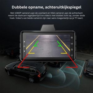 ApexArte® Dashcam voor Auto - Dualdashcam Voor en Achter - Full HD -