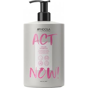 Indola Act Now! Color Shampoo 1000ml - Normale shampoo vrouwen - Voor Alle haartypes