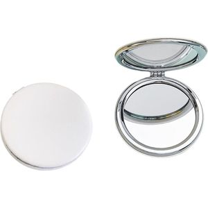 make-upspiegel, ronde opvouwbare spiegel 8 cm, professionele dubbelzijdige handtasspiegel (één kant vergroot, de andere kant normaal) pu surface pocket mirror compacte spiegel