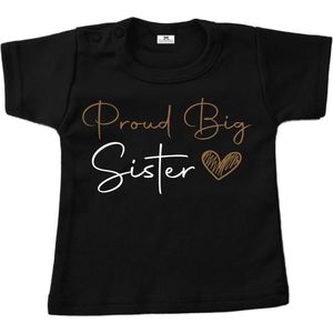 Grote zus shirt-bekendmaking zwangerschap-proud big sister-Maat 80
