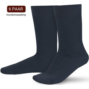 Sukats® Katoenen Sokken - 6 Paar - Navy Blue - Maat 39-42 - Dames en Heren Sokken - Smart Casual - Meerdere Maten en Kleuren - Unisex sokken katoen - Naadloos