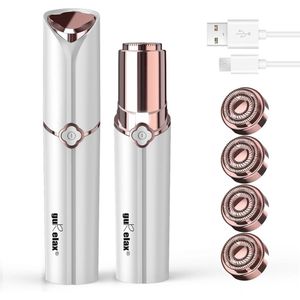 Gezichtshaarverwijderaar voor Vrouwen - Oplaadbaar Met 4 Reservekoppen - Pijnloos Scheerapparaat voor Dames