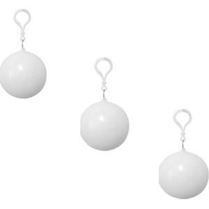 Regenponcho in Bal met Haak Set 3 stuks Wit