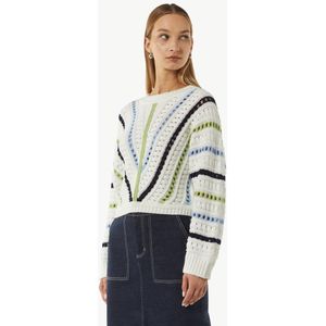 comma - Gebreide Trui - Katoen - Opengewerkt Patroon