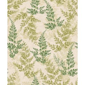 Herbarium - Scandinavisch Vliesbehang - Groen - 10,05 x 0,53 M.