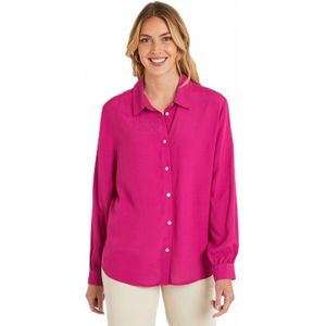 Lange blouse met zebraprint en knoopsluiting