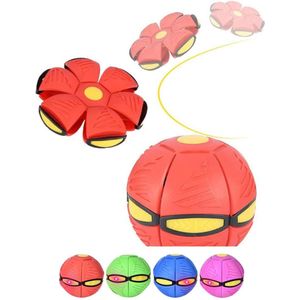 Flat ball disc rood - UFO Bal - Kinderen - Frisbee- UFO bal met lichtjes – LED – Flying saucer ball – Flat ball disc – Schijf – Speelbal – Strandbal - Niet voor dieren