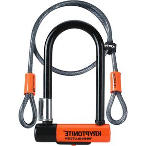 Content in HTML voor Kryptonite Evolution Mini 7 U-Lock Krypto dubbele fiets - oranje en zwarte vergrendelingskabel