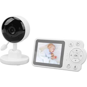 Babyfoon met Camera en Audio, 720P HD-scherm Video-babyfoon met Temperatuurdetectie, Geen Wifi, Tweerichtingsgesprek, Ideaal voor Nieuwe Moeders (EU-stekker)