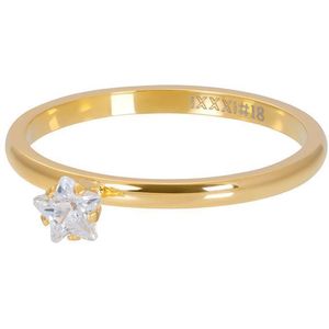 iXXXI Ring Star Crystal Stone Goudkleurig - Maat 20