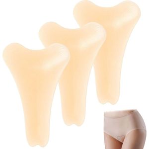 3-pack Cameltoe Concealer voor vrouwen, herbruikbare siliconen Cameltoe Cover voor leggings en badpakken, anti-cameltoe ondergoed (huid, 3 stuks)