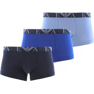 Emporio Armani 3-pack boxershorts trunk blauw combi - Maat XL