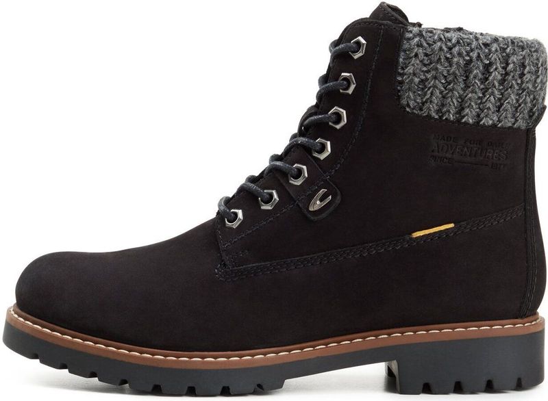 camel active - Hoge Veterschoen - Zwart - Nubuckleer