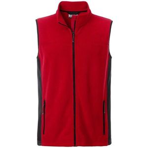 James and Nicholson Heren Workwear Fleece Bodywarmer (Rood/zwart)