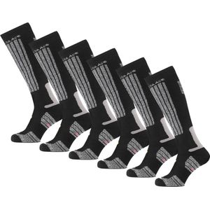 Poederbaas Skisokken Zwart - 6 paar Skikousen - Unisex - Maat 35/38