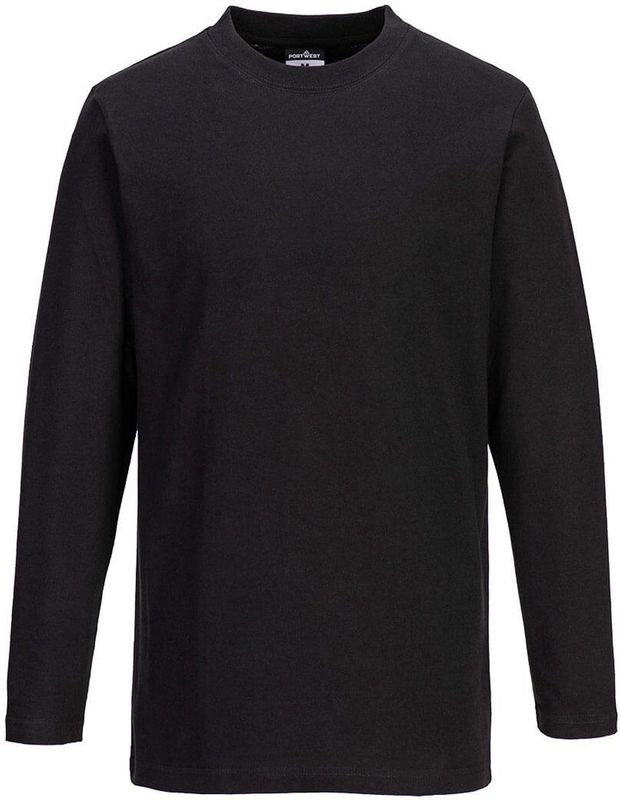 Portwest T-shirt met Lange Mouw B196 - Zwart - L